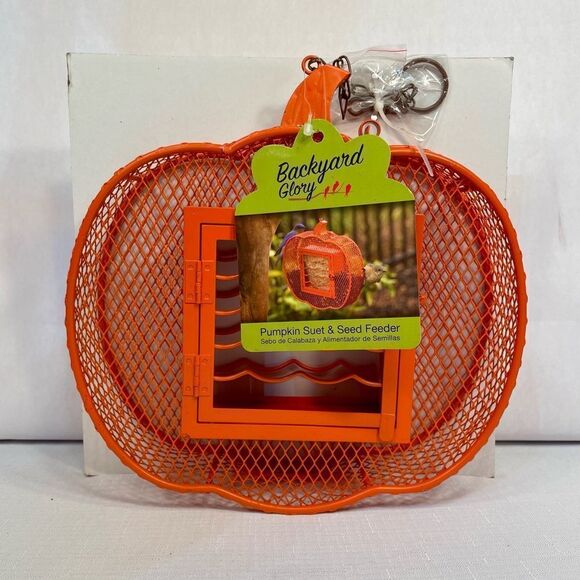 PUMPKIN BIRD SEED AND SUET HOLDER - Picture 1 of 6